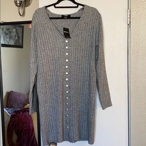 Gray sweater dress